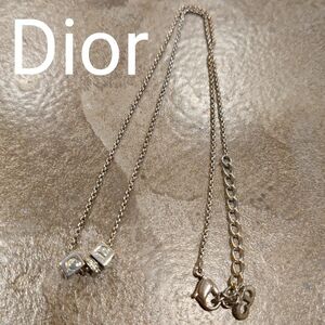 ChristianDior ネックレス アクセサリー ラインストーン クリスチャンディオール Dior　キューブ