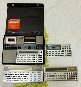 SHARP sharp pocket computer - pocket computer Junk . summarize set PC-1250 CE-125 PC-1246 PC-1211 retro at that time thing 