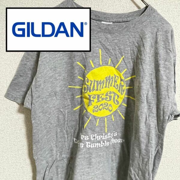 ●451 US 古着 サマーフェス GILDAN ギルダン 太陽 Tシャツ 半袖