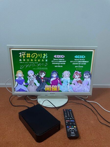 シャープ 液晶テレビ HDD 2TB付き 2T-C22AD 2018年製 TV