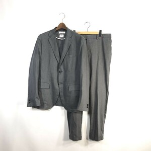 [ for summer * Kiyoshi .] United Arrows BEAUTY&YOUTH Toray RIRANCHA. flax single slim suit top and bottom setup XL gray formal 