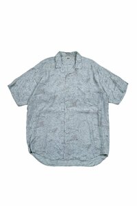 90's JUN rayon open collar shirt blue ジュン オープンカラー 半袖シャツ 総柄 レーヨン ヴィンテージ