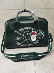 Malbon ゴルフ　ボストンバッグ 　PUレザー　ゴルフトートバッグ　新品　グリーン