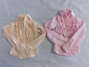 azon made 60cm doll for costume [60 long sleeve oval frill blouse (pi-chi* pink )] used 