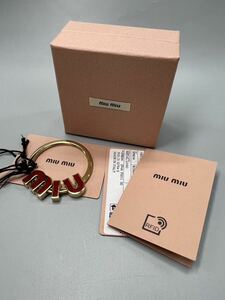 ■美品■ miumiu ミュウミュウ キーリング キーホルダー チャーム ゴールド×レッド系 GSH060701 