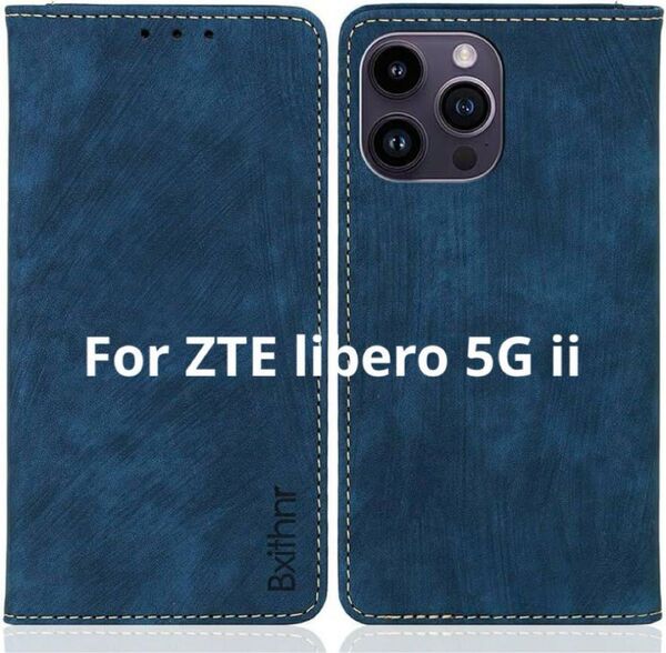 ForZTElibero5Gii libero5Gii スマホケース カバー 手帳型 カード収納付き 横置きスタンド機能付き
