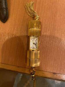 M BUCHERER ブッフェラー ネックレス 時計 手巻き スクエアフェイス 白文字盤 ゴールド ジャンク品