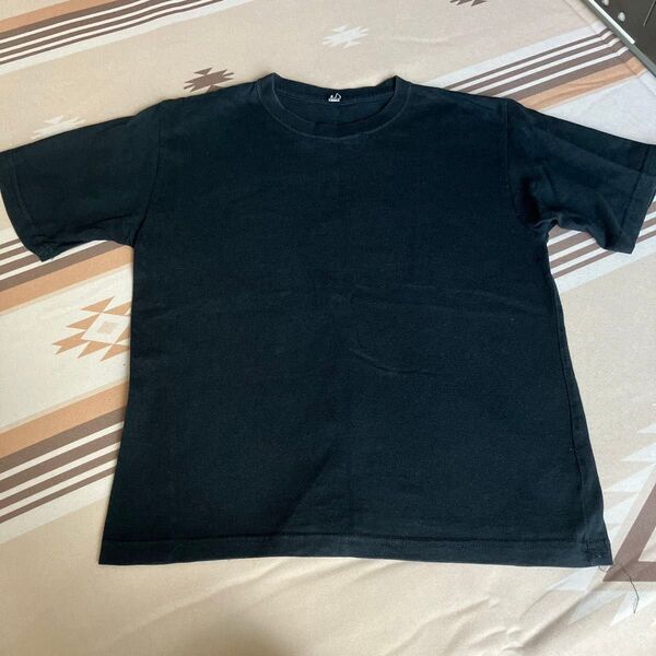 ジュニアキッズ 半袖Tシャツ 綿100% 黒 シンプル 無地