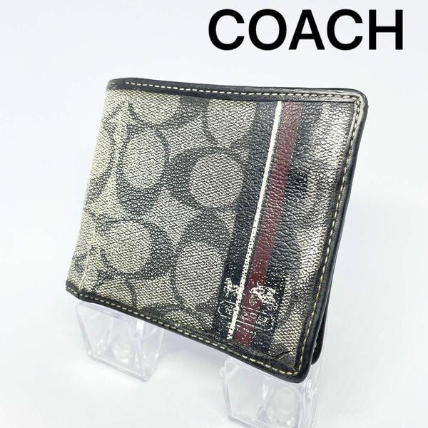 【COACH】コーチ 二つ折り 財布 レザー　ウォレット