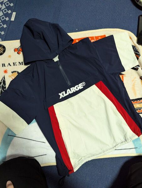 XLARGE ナイロン パーカー ハーフジップ 140