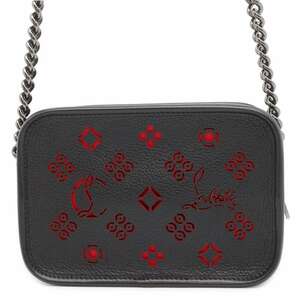  Christian * Louboutin shoulder bag radio ruby car f leather 3215231 black red 