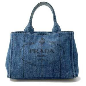 プラダ トートバッグ カナパ CANAPA ブラック 2way 1BG439 PRADA バッグ デニムキャンバス 【安心保証】