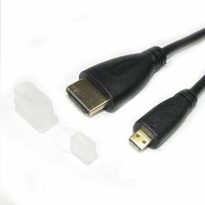 microHDMI-HDMI変換ケーブル モニター用 金メッキ仕様 1.5m(両端子キャップ付き)Ver 1.4【1080p対応】