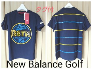 タグ付 New Balance Golf レディース1 ニューバランスゴルフ 半袖 Tシャツ M相当 ネイビー 正規品