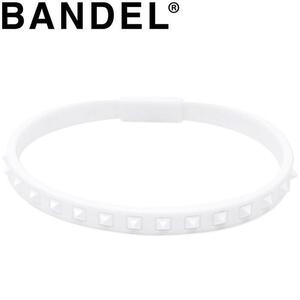 新品 送料無料 正規品 BANDEL Sサイズ バンデル STUDS SERIES スタッズシリーズ ライン ブレスレット ホワイト シリコン ブレス 