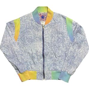 MADE IN JAPAN製 PHENOMENON 2009年モデル ケミカルウォッシュデニムMA-1ジャケット ライトインディゴ Sサイズ フェノメノン 日本製