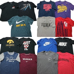  б/у одежда . продажа комплектом Nike короткий рукав футболка 15 шт. комплект ( мужской L ) цвет серия колледж способ MT2081 1 иен старт 