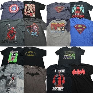 古着卸 まとめ売り マーベル DCコミック 半袖Tシャツ 15枚セット (メンズ XL /2XL ) スーパーマン バットマン MT2696 1円スタート