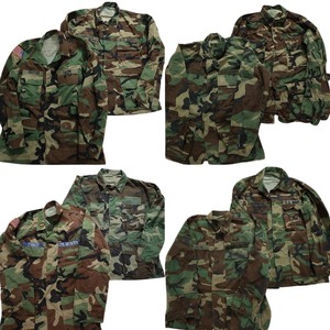 古着卸 まとめ売り フィールドジャケット 米軍実物 ミリタリー 8枚セット (メンズ S /M ) カモ柄MIX ウッドランド MT2068