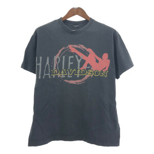 HARLEY DAVIDSON ハーレーダビッドソン 半袖Ｔシャツ バイク ブラック (メンズ L相当) 中古 古着 Q6001