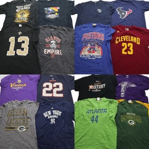 古着卸 まとめ売り プロチーム 半袖Tシャツ 16枚セット (メンズ XL ) NFL パッカーズ バイキングス NBA MT3867