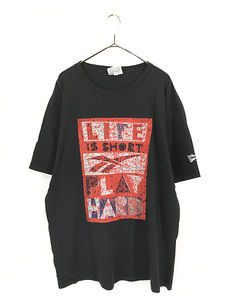 古着 90s USA製 Reebok メッセージ ロゴ Tシャツ XL 古着