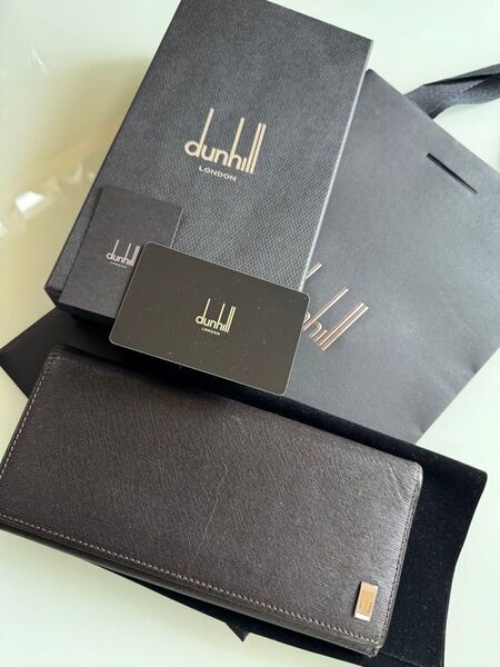 ダンヒル dunhill 長財布 ブラック ゴールドロゴプレート
