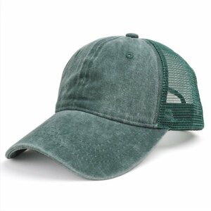 【新品】ウォッシュド コットン メッシュ キャップ Baseball mesh Cap【送料無料】グリーン 色