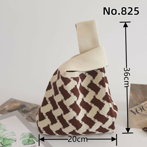 825 ニットトートバッグ 手編み カラフルデザイン 便利アイテム 大人かわいい デイリーユース かわいい マルチに使える バッグ好きな(0HC)