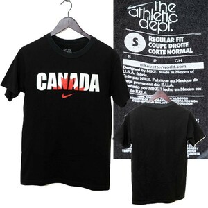 ★【デザイン◎】NIKE the athletic dept ナイキアスレチックデプト CANADA カナダロゴ メンズ コットン100％ Tシャツ 半袖 S ブラック系