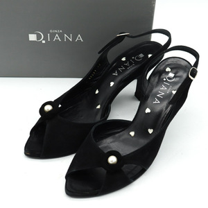 ダイアナ サンダル バックストラップ ハイヒール 日本製 ブランド パンプス シューズ 靴 レディース 24cmサイズ ブラック DIANA