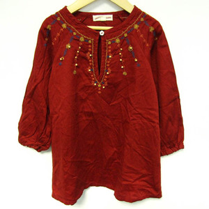 ユナイテッドアローズ ワンピース トップス チュニック 刺繍 キッズ 女の子用 M 115サイズ 赤茶 UNITED ARROWS