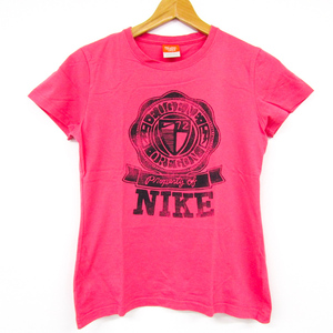 ナイキ 半袖Tシャツ トップス 前面プリント カジュアル レディース Sサイズ ピンク NIKE