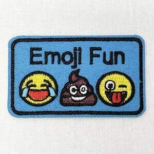 【アイロンワッペン】絵文字 Emoji Fun 泣き笑い あっかんべー うんち