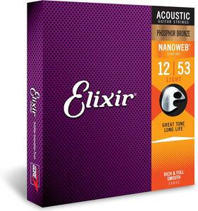 Elixir エリクサー アコースティックギター弦 NNOWEB フォスファーブロンズ Light .012-.053 #1605
