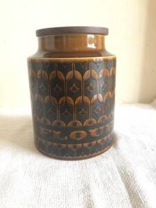  horn ji- company hair room * ceramics. preservation container wheat flour / Mid-century /109-2