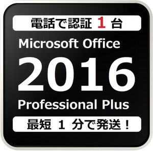 [評価実績 12000 件] 年中無休 Win10対応 電話認証型 Office 2016 Professional Plus プロダクトキー 日本語対応 日本語版 手順書付 保証有