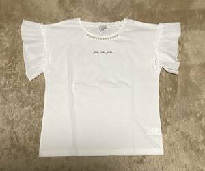 any FAM エニファム（オンワード）　150センチ　白　パール調デザイン　Tシャツ　本体　綿１００% 未使用