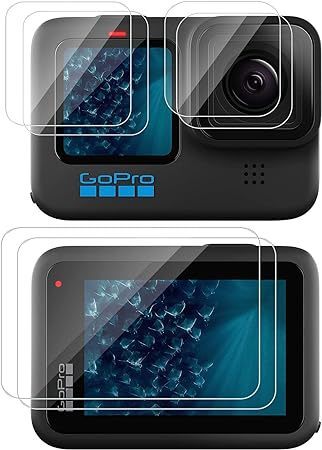 2セット合計6枚 Gopro Hero 12/ Hero 11/Hero 10 / Hero 9 Black保護フィルム(正面2枚 + サブ2枚+背面2枚)計6枚 管理番号1