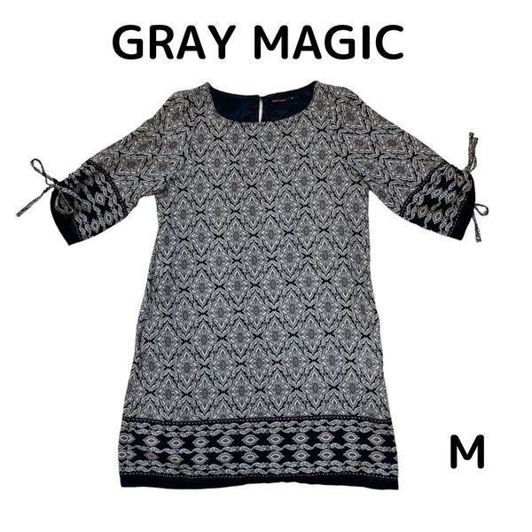 ★ 美品 GRAY MAGIC グレイマジック ワンピース チュニック 総柄 Mサイズ レディース トップス