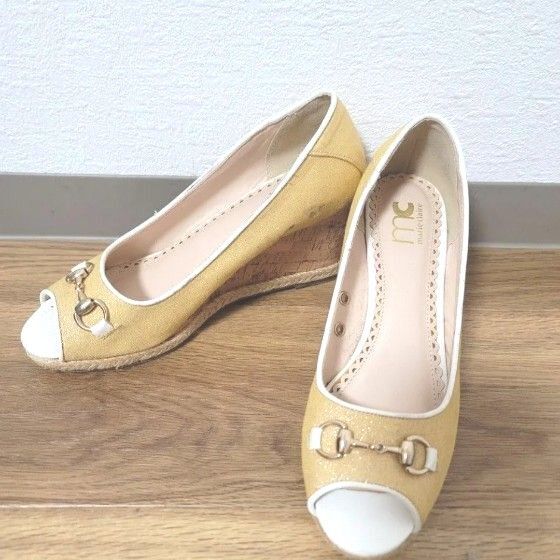 marie claireウェッジソール オープントゥパンプス