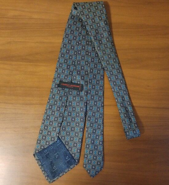 シャルルジョルダン　ネクタイ　シルク100% 　イタリア製　ブルー グリーン　ブランドネクタイ