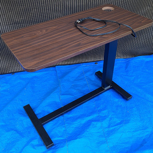 サイドテーブル ベッドテーブル 昇降式 コンセント付き キャスター カップホルダー 片袖 介護 コの字型 ナイトテーブル コーヒーテーブル