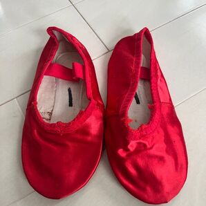 バレエ サテンシューズ レッド 19.5