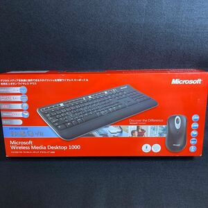 未使用 当時物 Microsoft マウス Mマイクロソフト ワイヤレス キーボード マウス セットWireless Desktop 1000 ZHA-00031