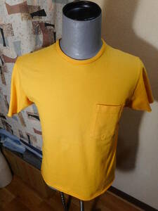 Yellow イエロー 黄 Cotton100% キリッパ 仕様 袖 裾 ポケット Made in USA 綿100% 良品　米国製　