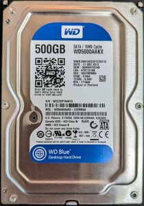 ウェスタンデジタル(Western Digital)製 HDD WD5000AAKX-22ERMA0 500GB 3.5インチ SATA600 7200rpm 8852 時間使用[94673]