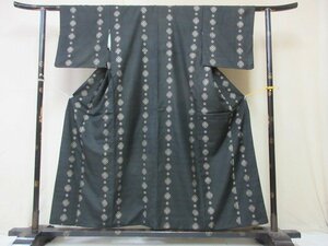 1 иен хорошая вещь натуральный шелк кимоно мелкий рисунок эпонж японский костюм японская одежда античный Taisho роман цветок .. высококлассный . длина 145cm.63cm[ сон работа ]***