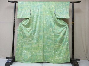 1 иен хорошая вещь натуральный шелк кимоно мелкий рисунок .. японский костюм японская одежда .. градация диафрагмирования . цветок модный высококлассный . длина 152cm.67cm[ сон работа ]***