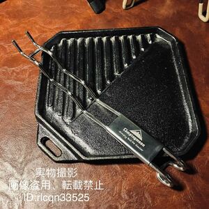  thickness 3.5mm iron plate BBQ plate steak plate steak plate iron plate plate yakiniku camp field mountain climbing 20x20x1.5cm BBQ out door handle attaching 